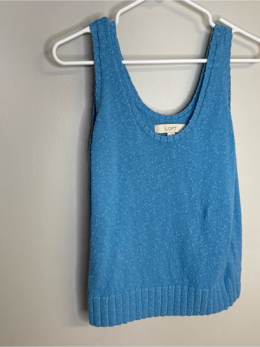 LOFT Bright Blue Knit Scoop Neck Tank